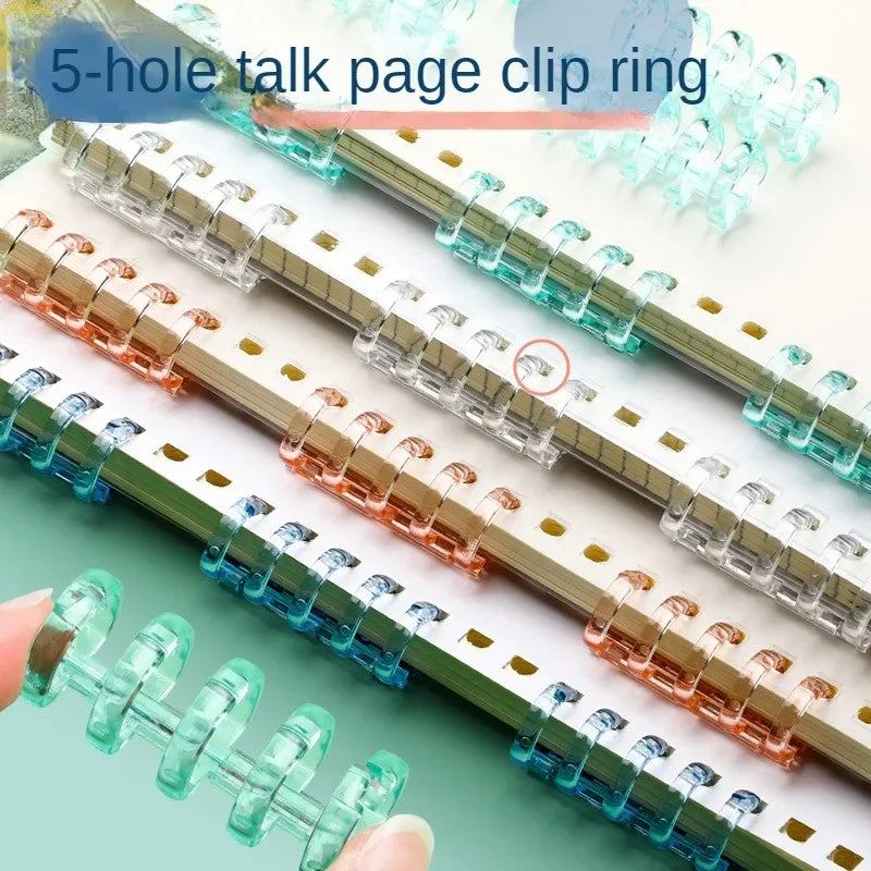 Binder Ring Notebook Spring Spiral Rings Binder Strip Buckle Clip Binding Clip School Supplies Stationery