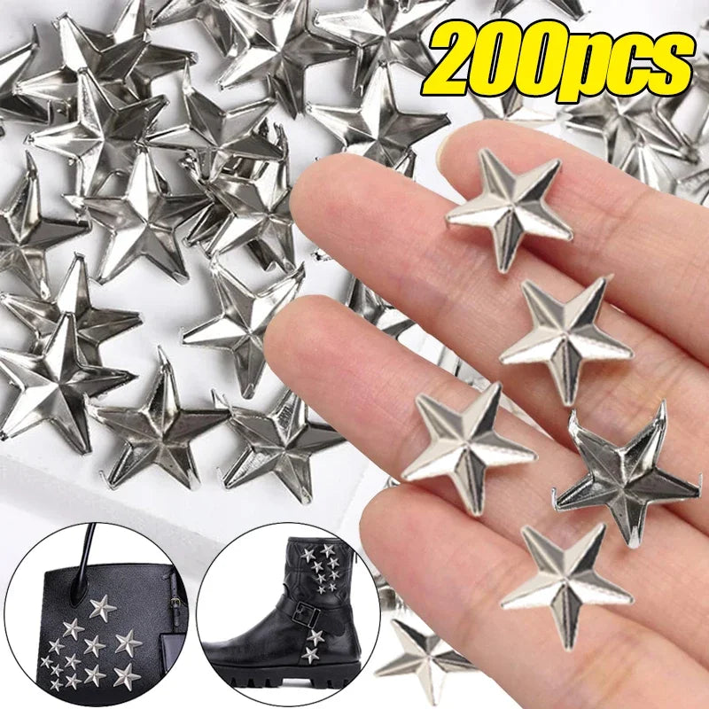 Star Rivets Leather Craft DIY Studs 15/20mm Spikes Punk Garment Decoration Clothing Sewing Metal Studs Accessories