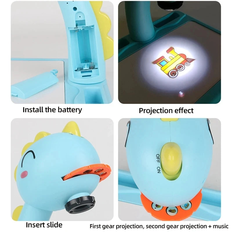 Proyector Led para niños, mesa de dibujo de arte, juguetes para niños, tablero de pintura, manualidades de escritorio, herramien