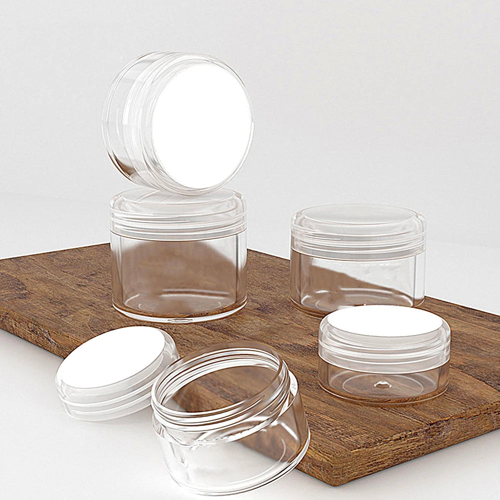 Empty Plastic Cosmetic Makeup Jar Pots Transparent Sample Bottles Eyeshadow Cream Lip Balm Container