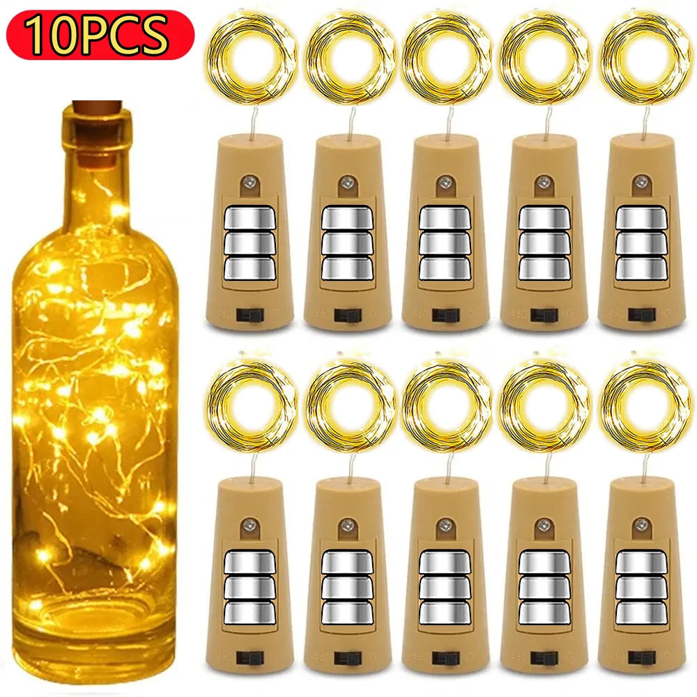 Bar LED Wine Bottle Cork 3M String Lights Christmas Decoration Led Lamp Fairy Lights Holiday Copper Wire Lights String