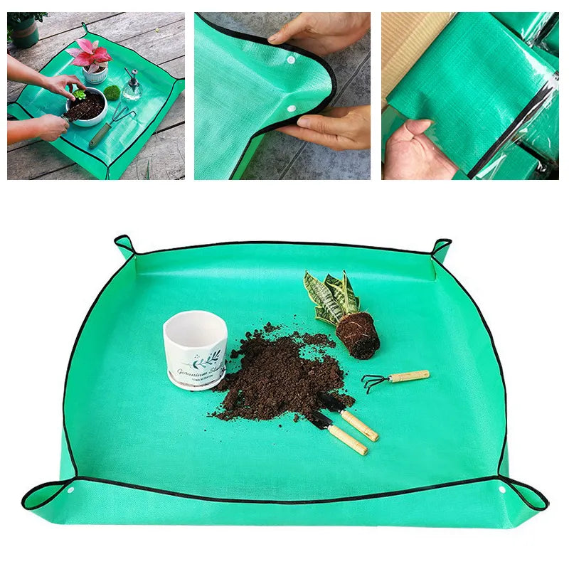 Planting Mat 50cm-100cm Gardening Potting Pad Foldable Garden Plant Flower Pot Transplanting Waterproof Mats