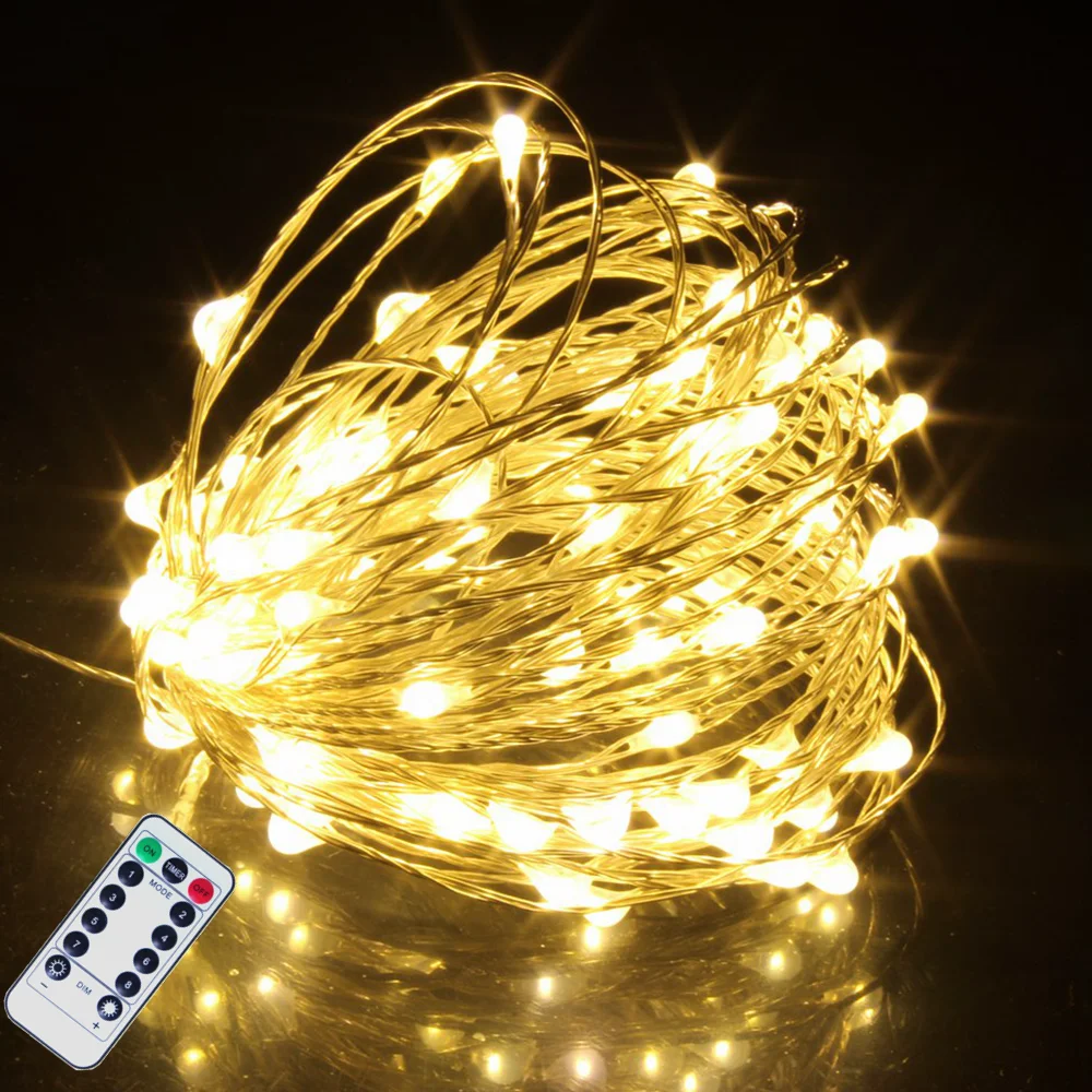 Lights String Remote Control Fairy Light USB Battery Operated LED String Lamp Timer Copper Wire Christmas Decoration