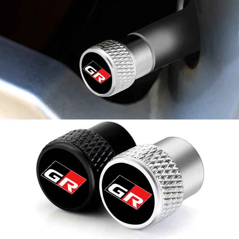 Car Wheel Tire Valve Caps Air Stem For Toyota GR Sport Gazoo Racing Yaris 86 Corolla Hilux Supra C-HR Tyre Plug Accessories