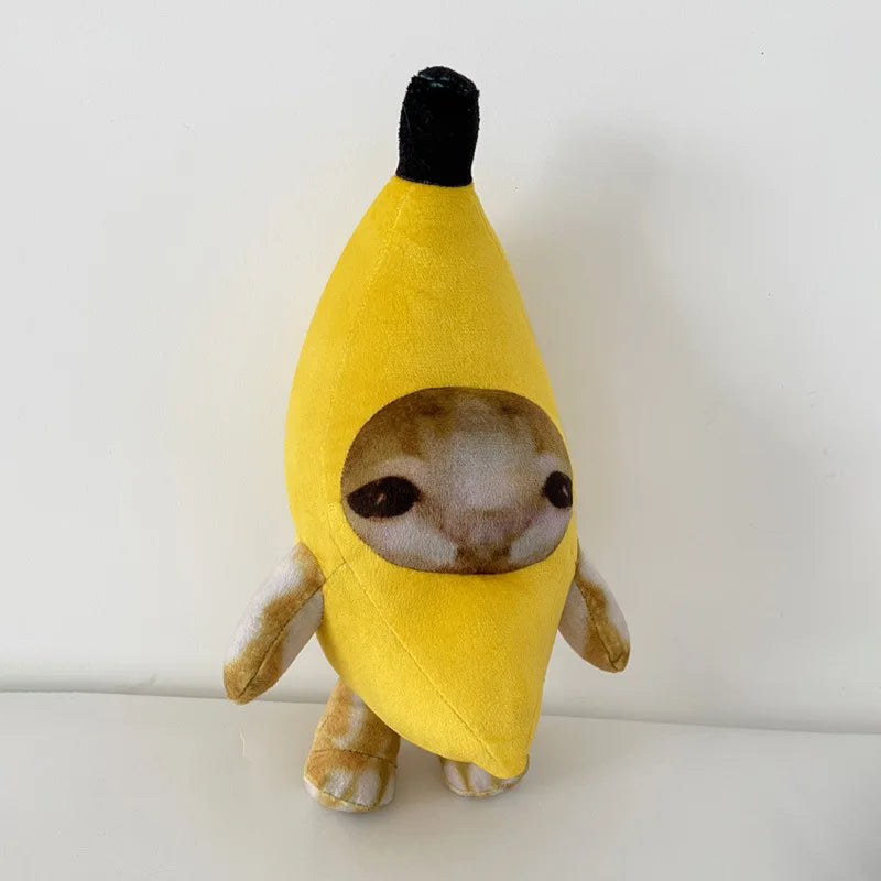 Banana Cat Doll Pendant Keychain Crying Happy Banana Cat