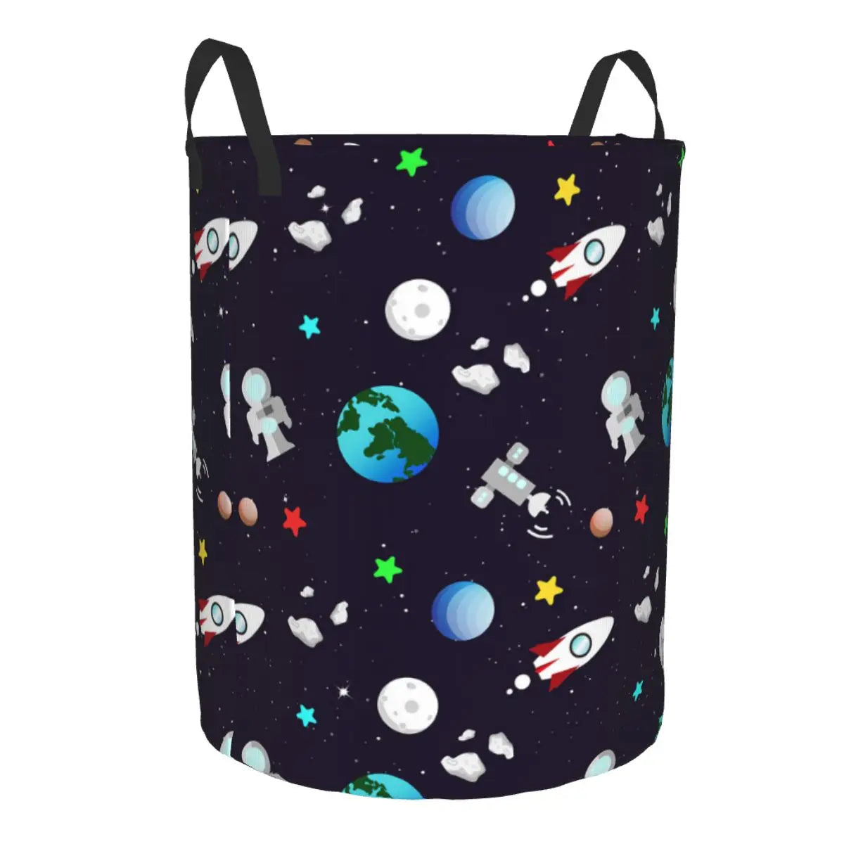 Custom Space Universe Astronaut Laundry Basket Collapsible Large Clothes Storage Bin Galaxy Rocket Planet Baby Hamper