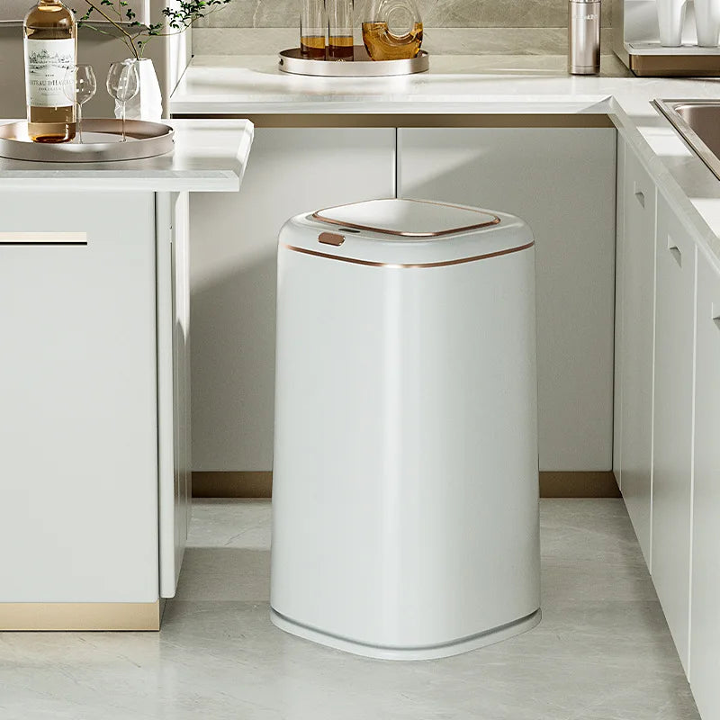 Smart Sensor Trash Can Large Capacity Induction Trash Bin Electric Touchless Wastebasket For Kitchen Bathroom with Lid