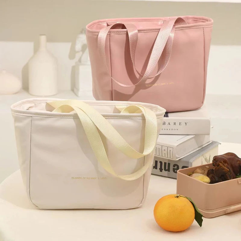 New Fashion Women Tote Lunch Bags Outdoor Picnic Bento Lunchbox Cosmetic Storage Insulation Bag Portable Food Cooler Thermal Bag