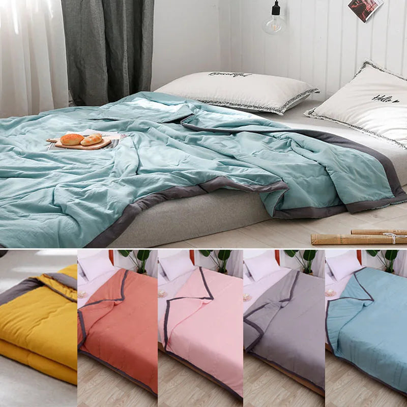 Summer Cool Air Conditioning Quilt Soft Comfortable Bed Blanket Summer Cooler Quilt Kids Adult Single Double Thin Quilt