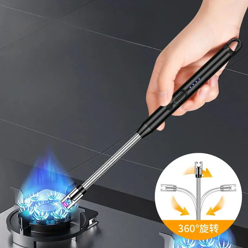 Rotation Ignition Usb Rechargeable Arc Lighter, Power Display, Multi-Color Candle Gas Stove Lighter 2024Wholesale