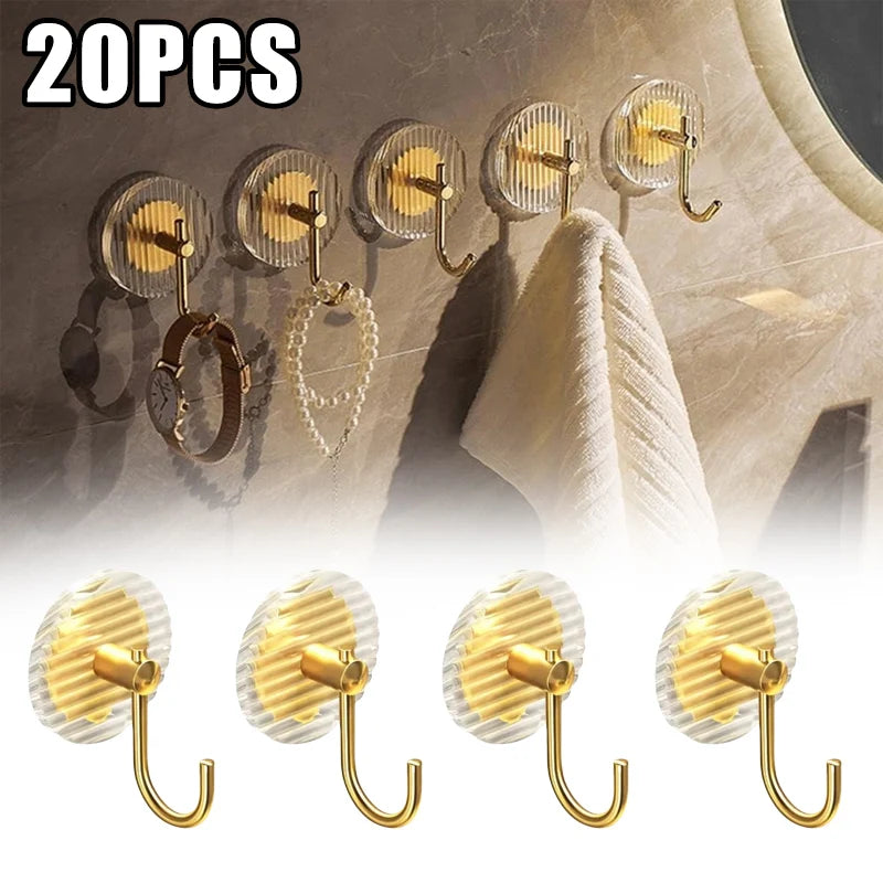 Gold Acrylic Hook Without Punching Door Behind The Hook Wall Self-adhesive Super Adhesive Hanging Clothes Hook