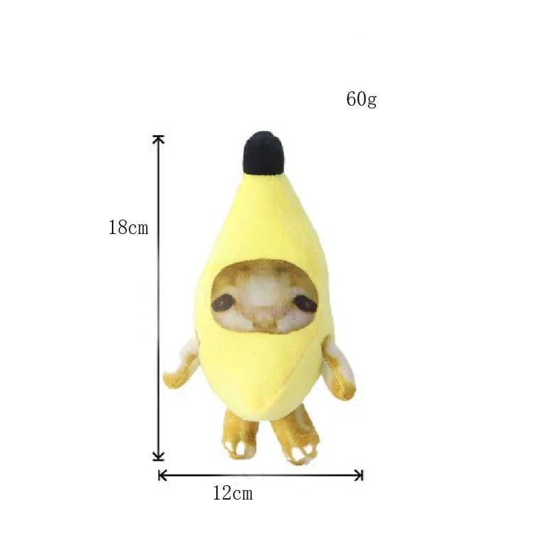 Banana Cat Doll Pendant Keychain Crying Happy Banana Cat