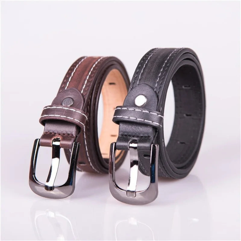 Children's Belt Black Brown Leather Pin Buckle Wear-Resistant Boys Girls Outdoor Belts 2022 Hot Sale Wholesale