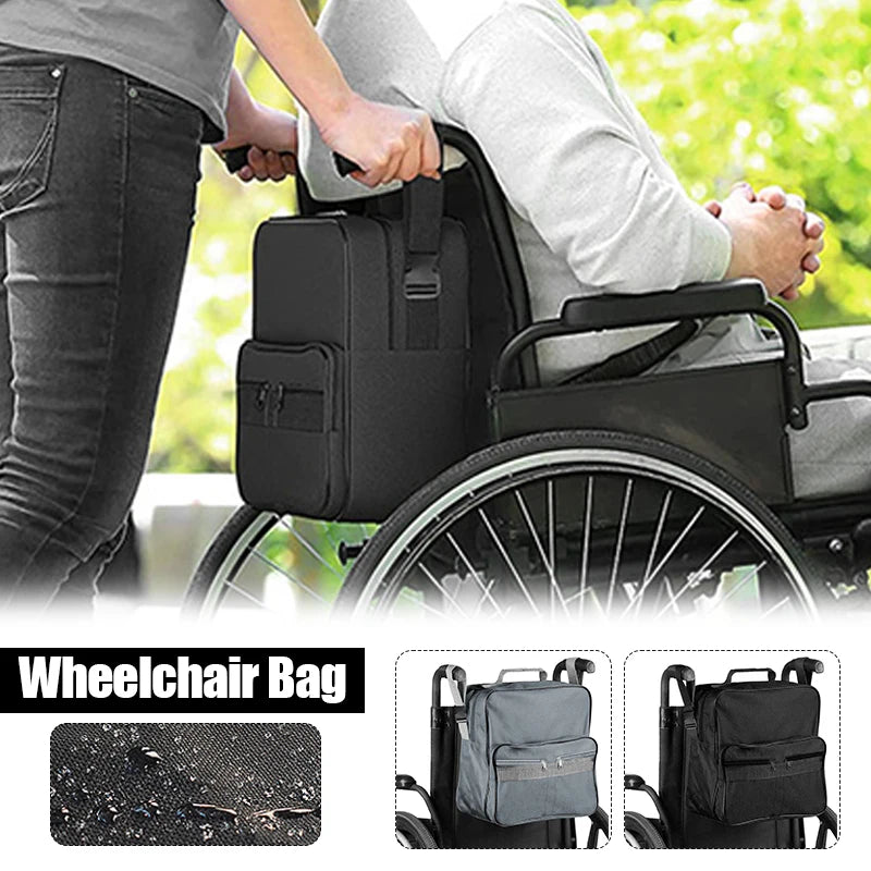 Large Mobility Scooter Wheelchair Multifunction Shopping Bag Large Waterproof Armrest Storage Disabled Aid Carry Bag Backpack