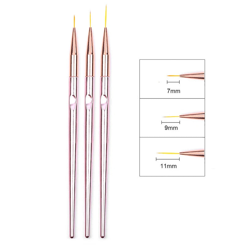 French Stripe Nail Art Line Painting Pen 3D Tips Manicure slim Line Drawing Pen UV Gel Brushes Painting Tools