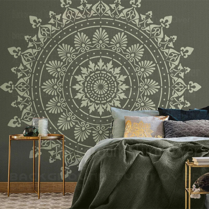 Wall Stencil For Plaster Decor Template Furniture Makers Painting Giant Mandala Huge Round Flower Traditional S331