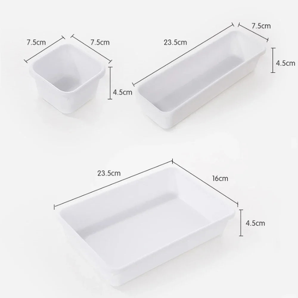 Adjustable Drawer Organizer Box Trays Make Up Cosmetics Sundries Divider Holder Kitchen Bathroom Closet Jewellery Box