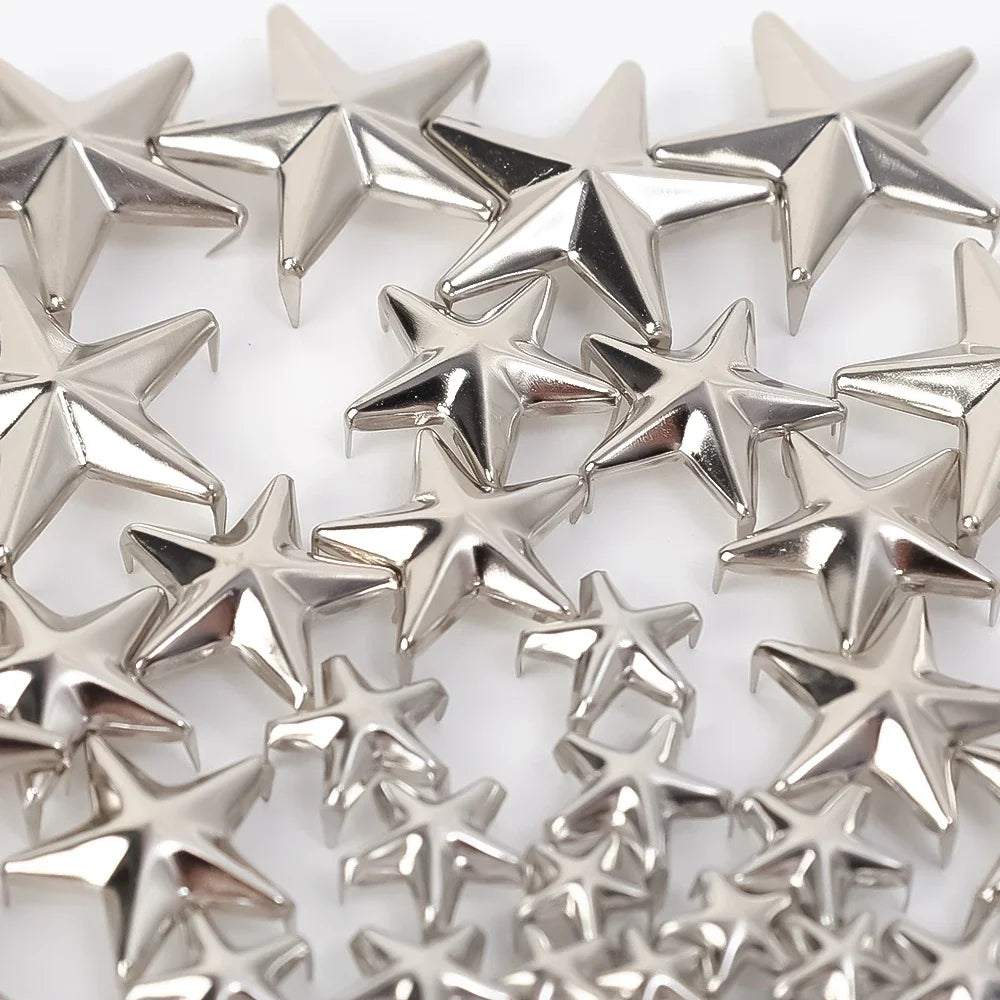 Star Rivets Leather Craft DIY Studs 15/20mm Spikes Punk Garment Decoration Clothing Sewing Metal Studs Accessories