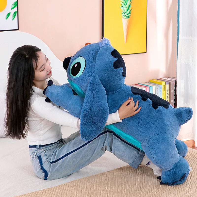 Puppy Stitch Doll Blue Stitch Plush Long Pillow Toys Girl Sleeping Leg Clamping Plushies Doll Children's Birthday Pillow Gift