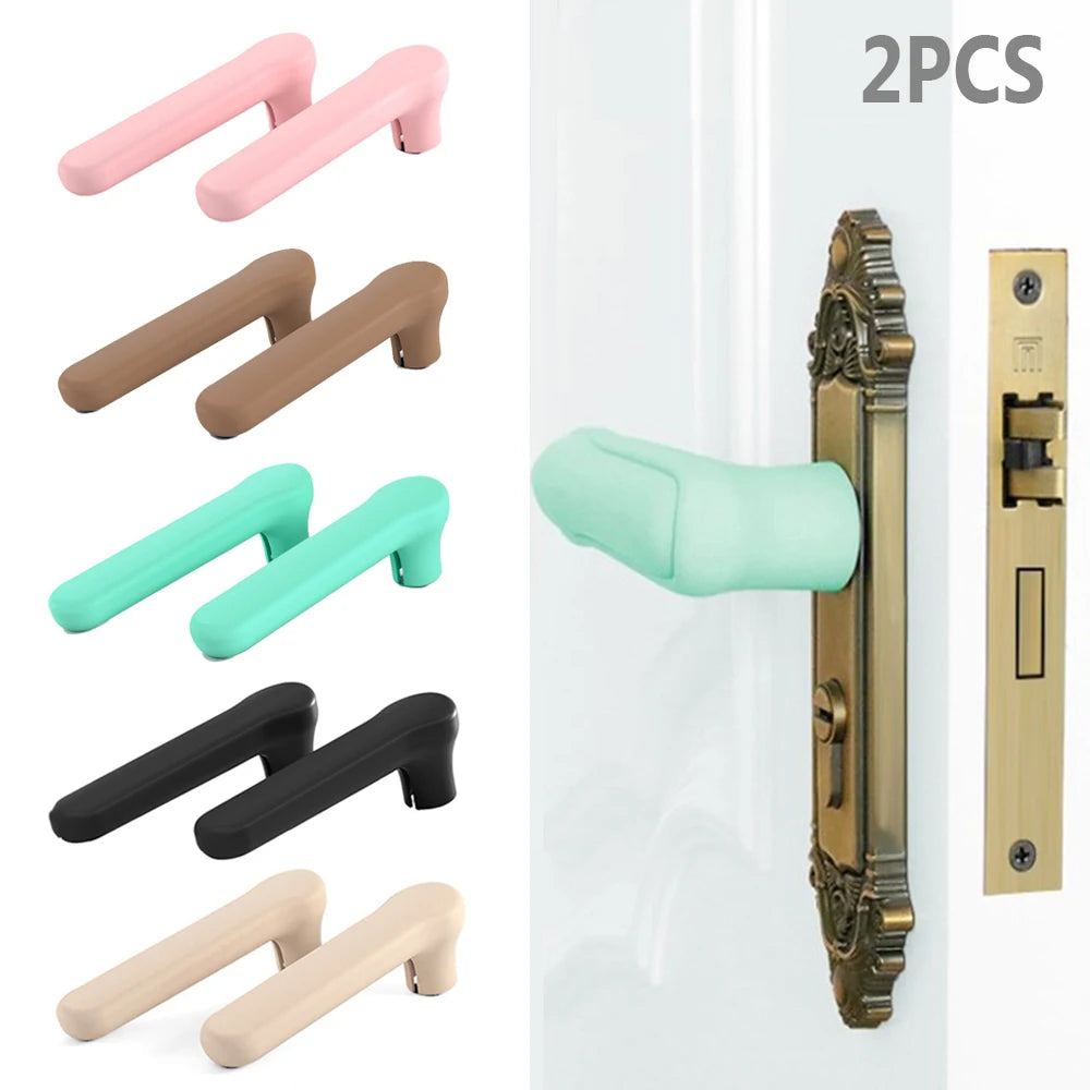 Silicone Door Knob Cover Static-free Baby Safety Handle Sleeve Bedroom Living Room Wall Protector Accessory