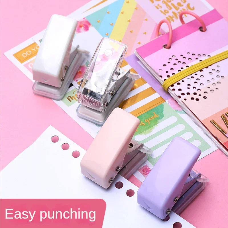 Single Ring Mini Hole Punch 1 Hole Cute Paper Punch Portable Round Hole Puncher Kawaii Office School Binding Supplies Stationery