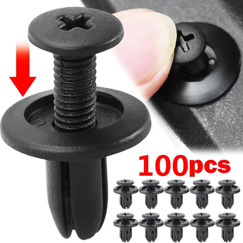 Plastic Rivets Fasteners Screw Car Bumper Fender Black Rivet Car Fastener Clips for Toyota Focus Kia Nissan Yamaha