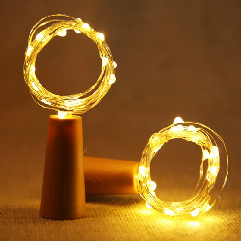 Bar LED Wine Bottle Cork 2M String Lights Christmas Decoration Led Lamp Bottle Fairy Lights Holiday Copper Wire Lights