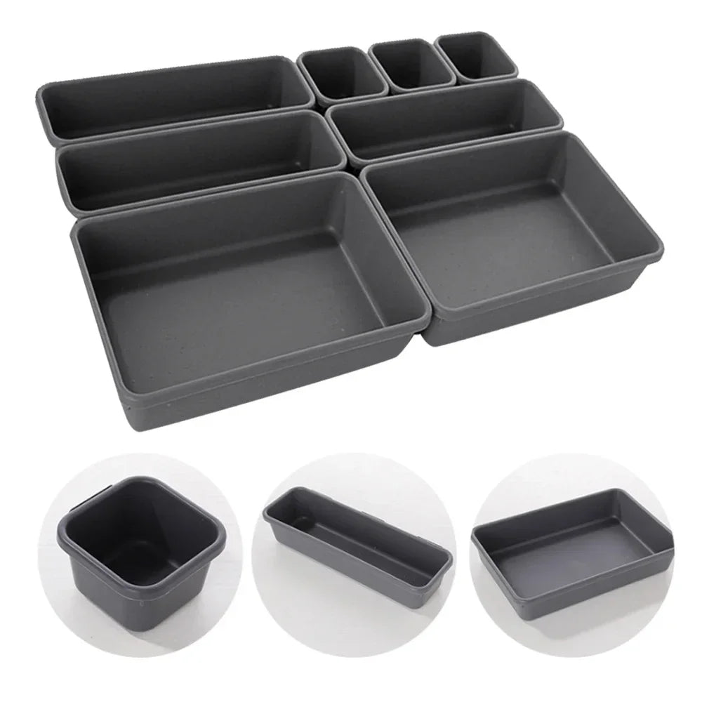 Adjustable Drawer Organizer Box Trays Make Up Cosmetics Sundries Divider Holder Kitchen Bathroom Closet Jewellery Box