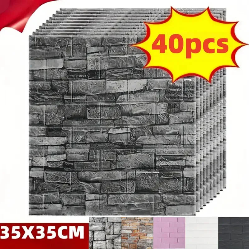 Simple Brick Pattern Wall Stickers,Thickened, Sound-proof,Waterproof,Moisture-proof