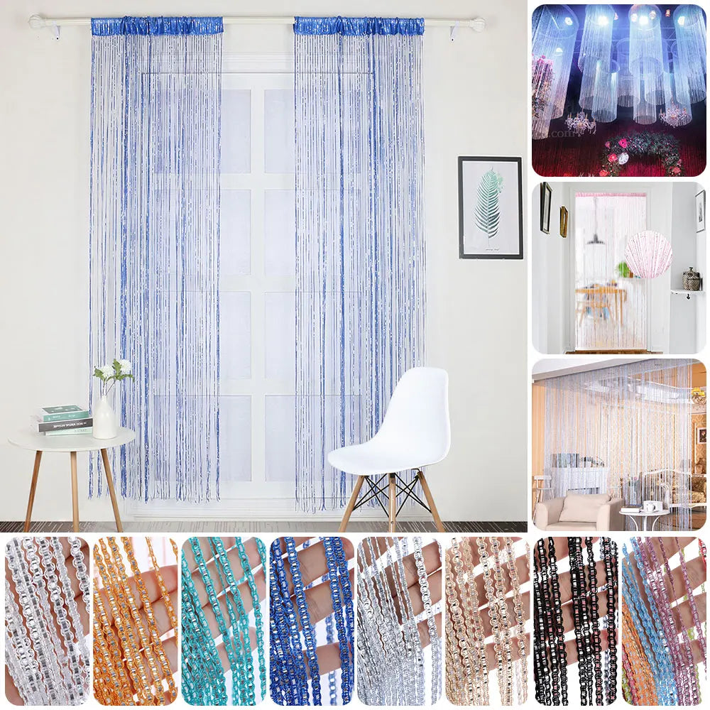 Door And Window Panel Fly Screen Fringe Room Screen Tassel Panel Beaded Curtains Home Decoration