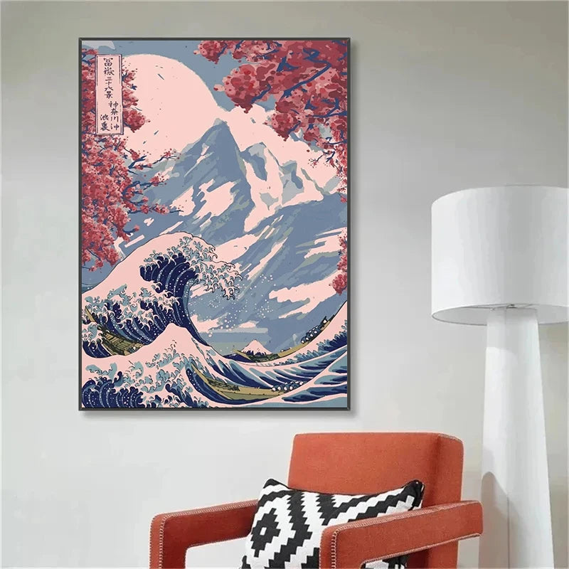 The Great Wave of Kanagawa Ukiyoe Japanese Art Vintage Poster Canvas Painting Famous Wall Pictures Living Room Home Decor