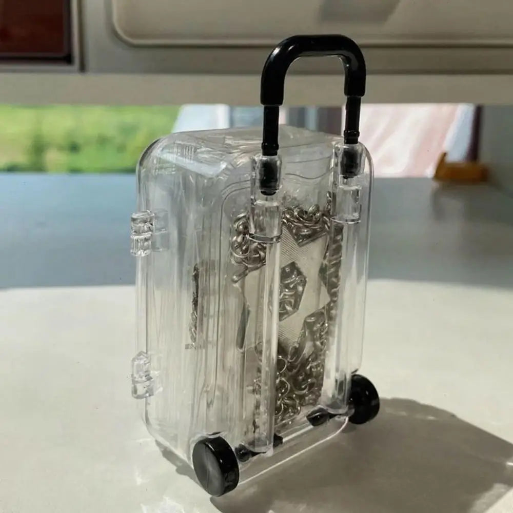 Mini Luggage Storage Box Cute Clear Suitcase Candy Box Creative Wedding Candy Box Small Trolley Case Jewellery Organiser