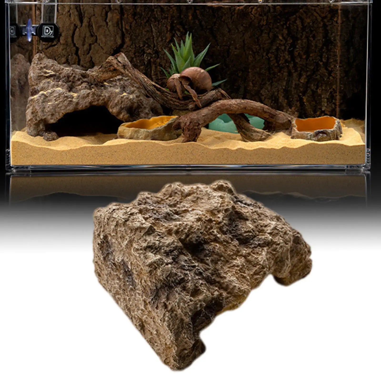 Artificial Reptile Hide Cave Ornament Adornment Decoration Shelter Hole Hide Out