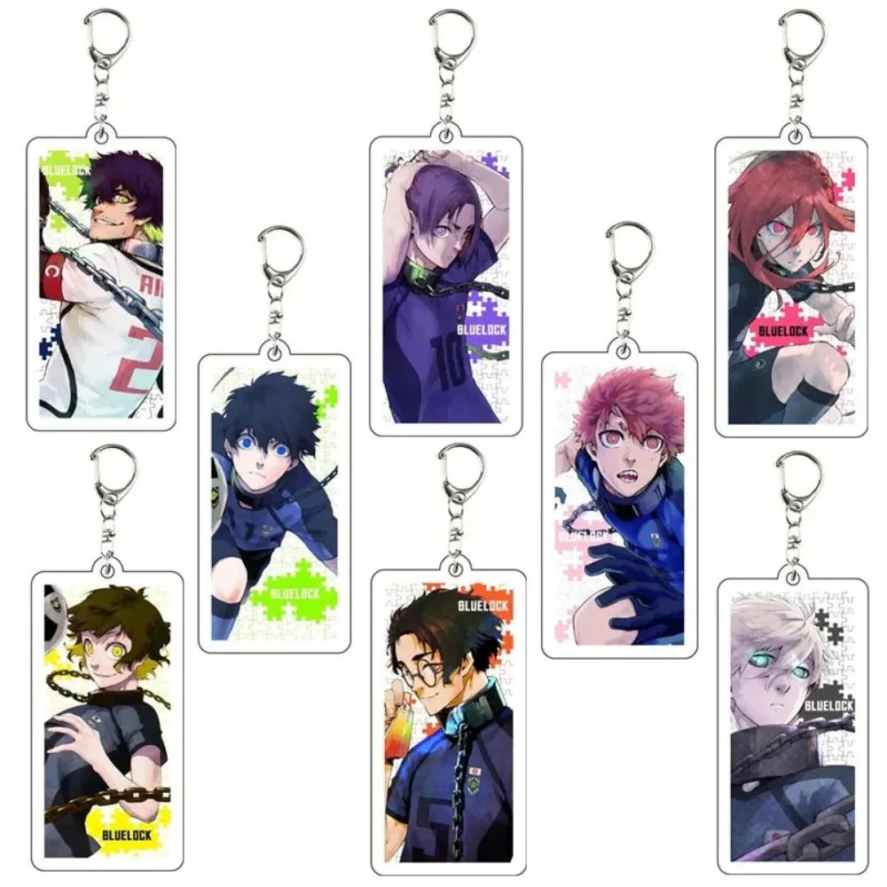 Anime Character KeyChain Acrylic Cartoon Isagi Yoichi Chigiri Bachira Pendant Key Chain Blue Prison Cosplay fans Gifts