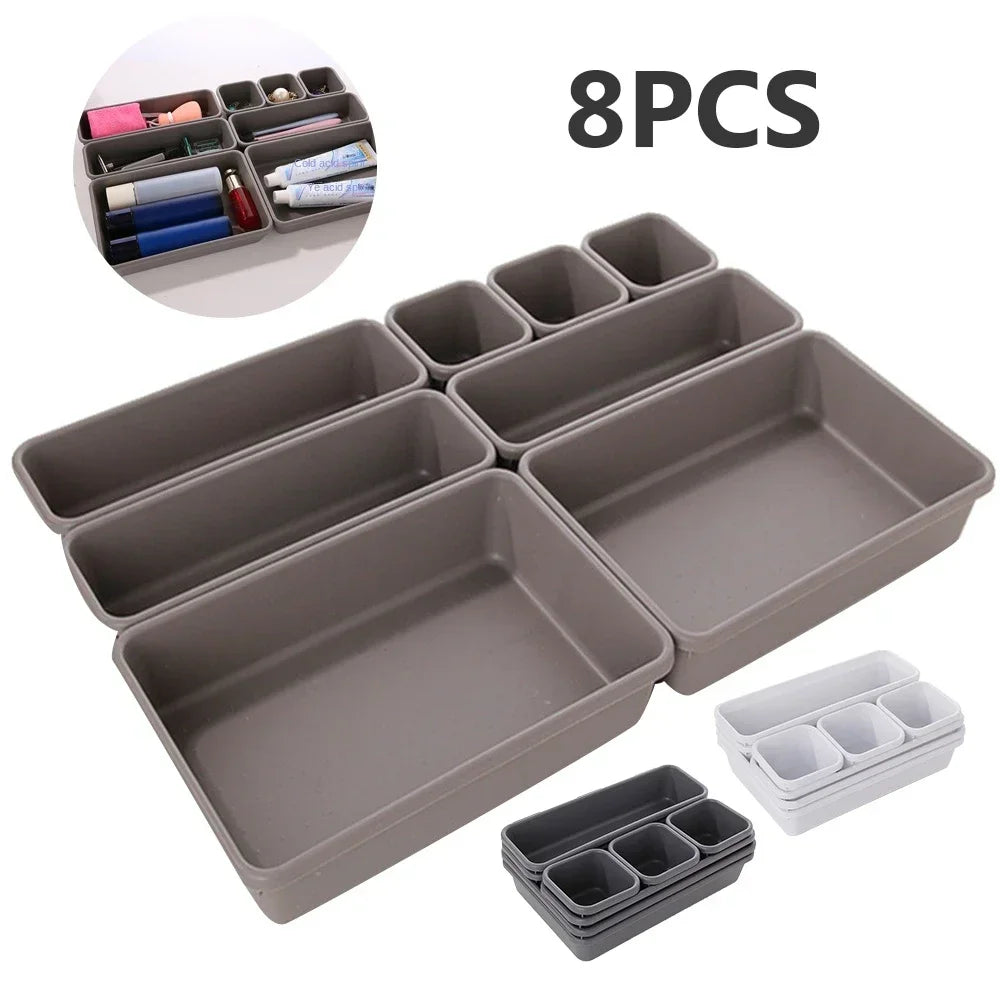 Adjustable Drawer Organizer Box Trays Make Up Cosmetics Sundries Divider Holder Kitchen Bathroom Closet Jewellery Box