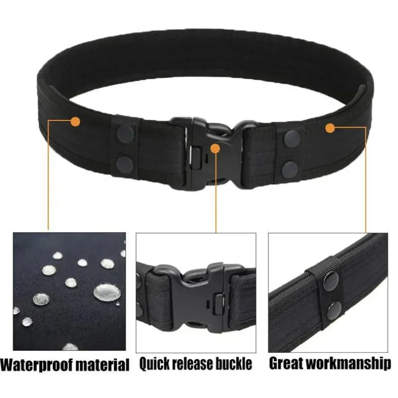 Army Style Combat Belt Quick Release Tactical Belt Fashionable Easy and Comfortable Men's Canvas Belt Outdoor Waist Trainer 1pcs