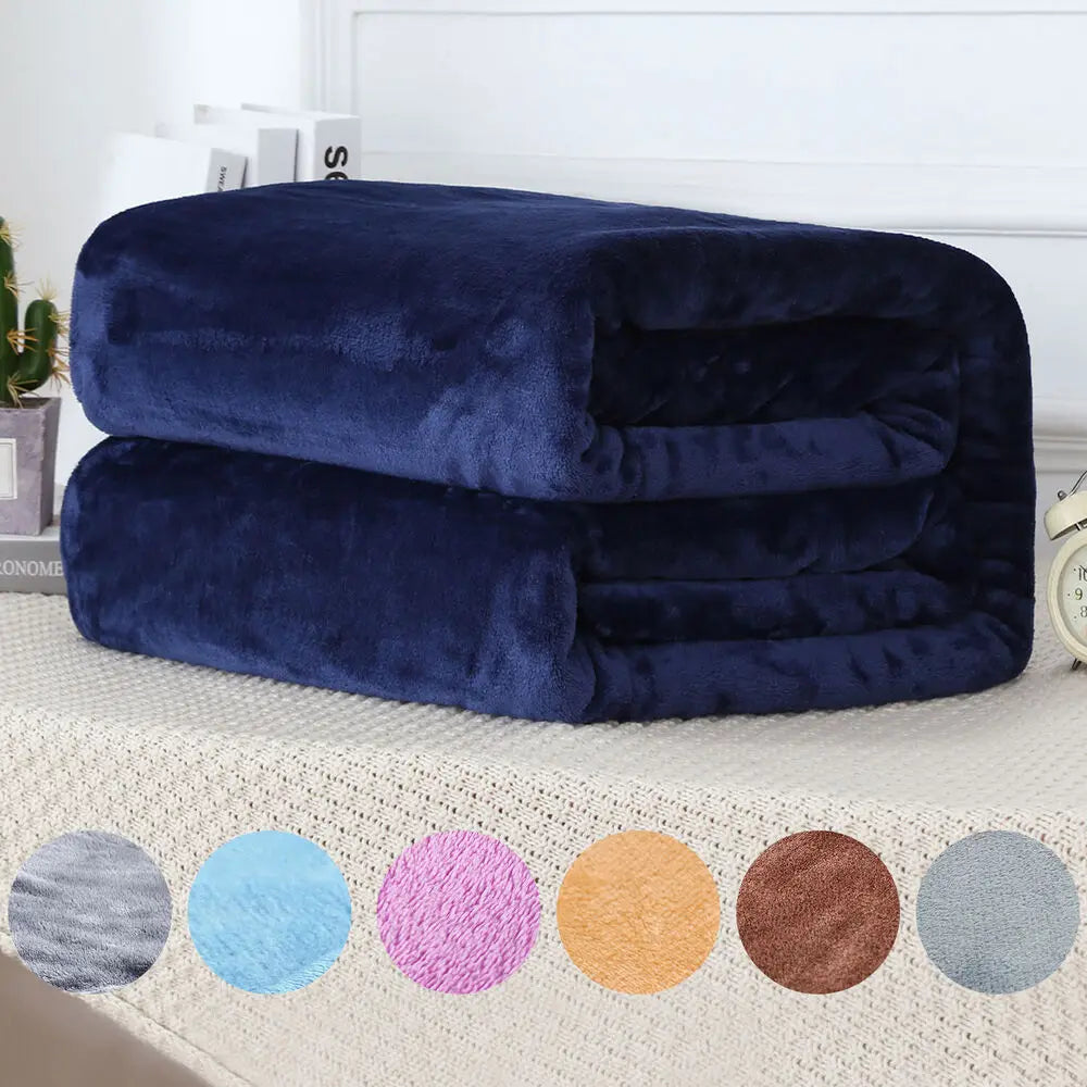 Fleece Plush Throw Blanket Navy Blue Super Soft Fuzzy Cozy Flannel Blanket for Couch Sofa.Microfiber Blanket Lightweight