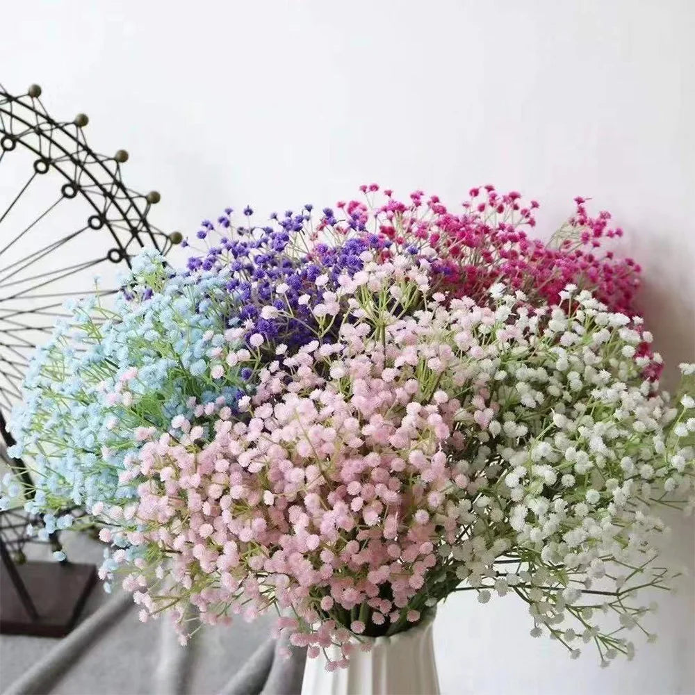 Babies Breath Artificial Flowers Plastic Gypsophila DIY Floral Bouquets For Handmade Wedding Party Home Decoration