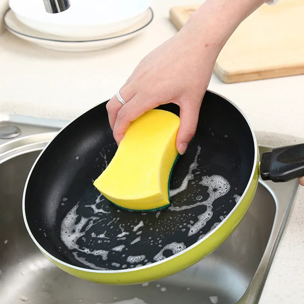 Dishwashing Sponge Kitchen Nano Emery Magic Clean Rub Pot Rust Focal Stains Sponge Removing Kit Cleaning Brush Sponges