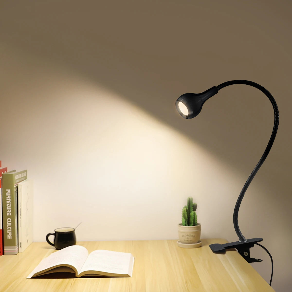 USB Lamp LED Book Light Flexibel Reading Led Table Desk Lamp For Bedside Bedroom Night Lighting With Clip Holder