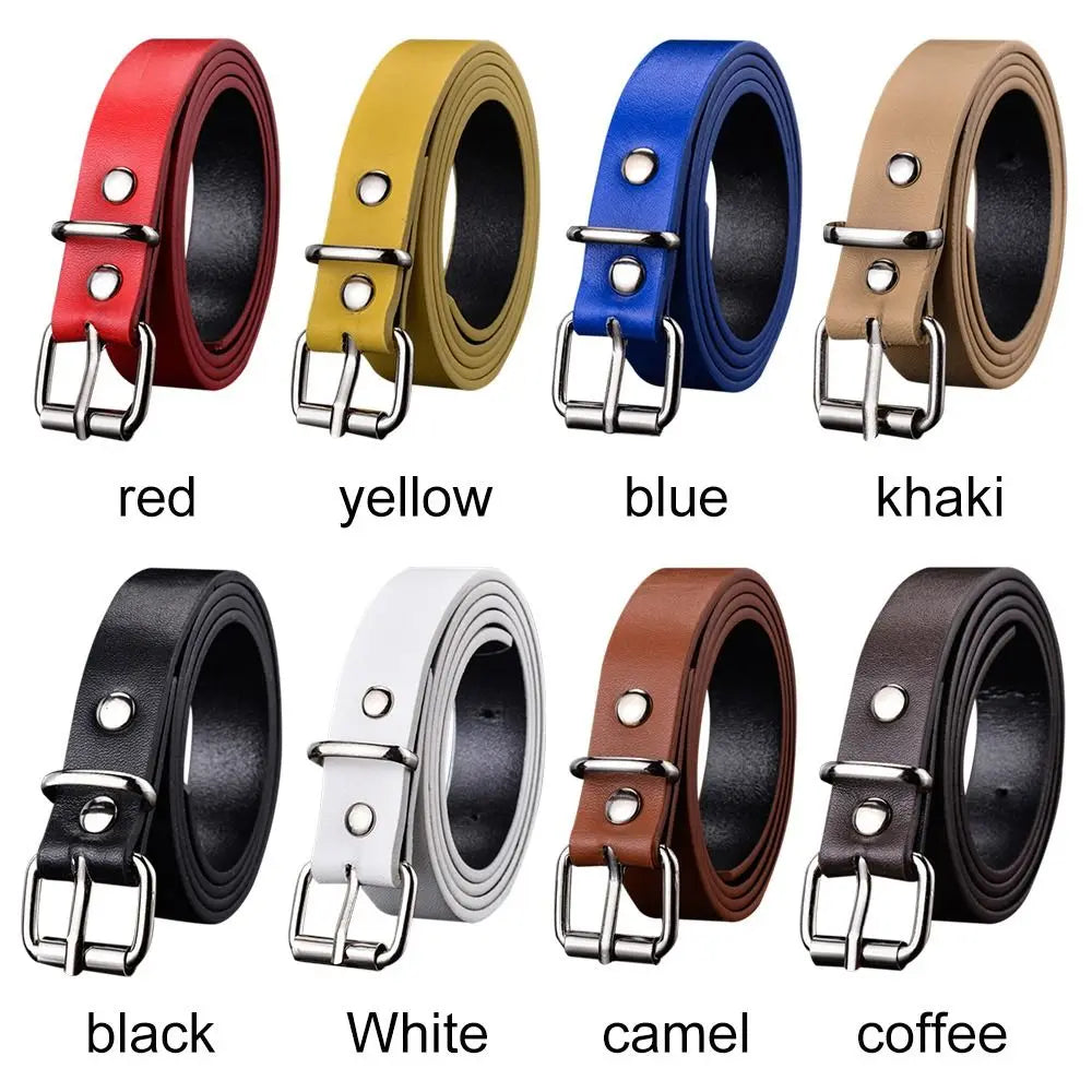 Children PU Leather Belts Boys Girls Kid Waist Strap Waistband Metal Buckle For Jeans Pants Trousers Dress Adjustable Belt