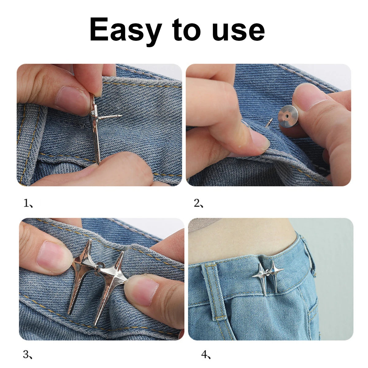 Adjustable Waist Button For Jeans Pants Detachable Button Perfect Fit Instant Jean Button No Sewing Required