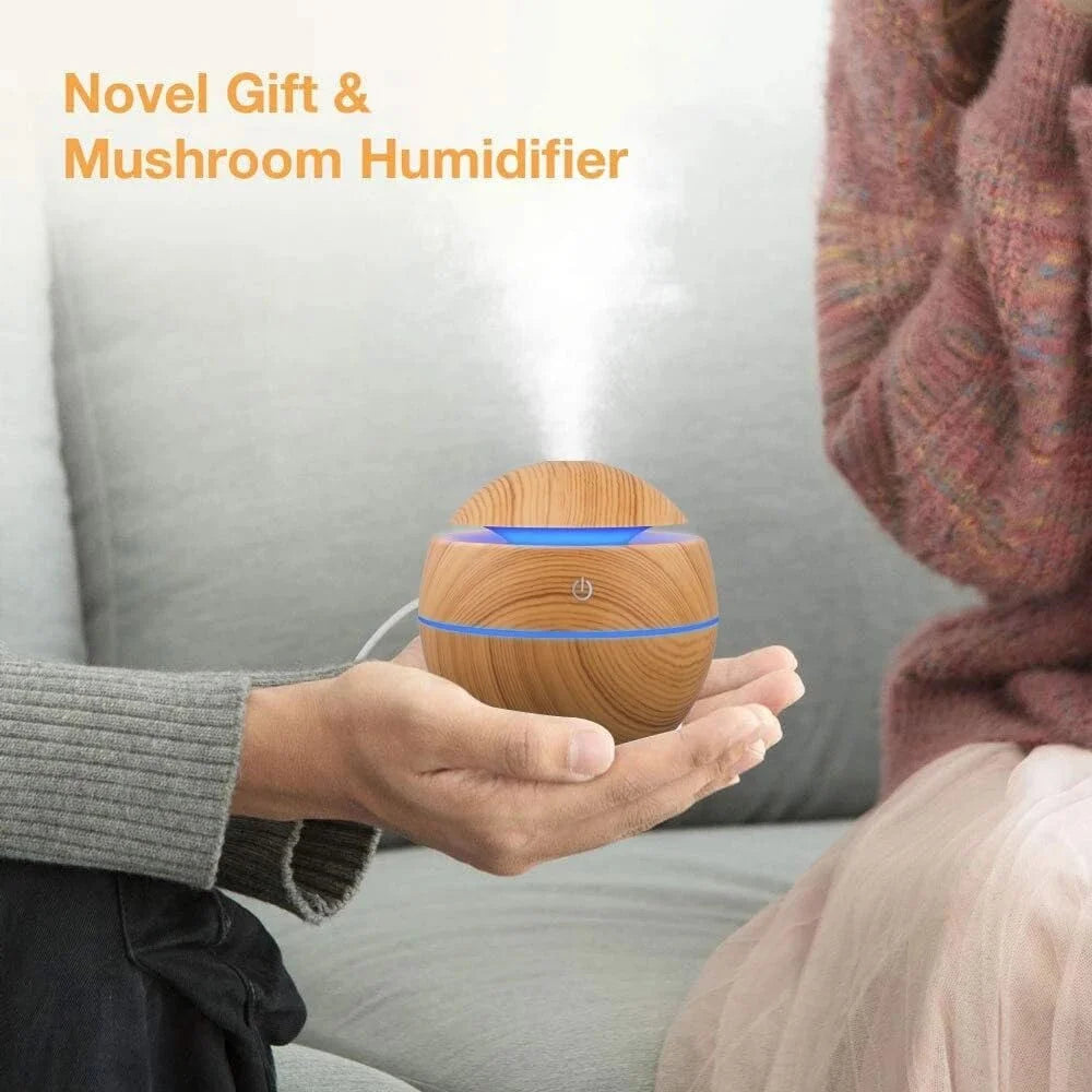 Humidifier Electric Air Aroma Diffuser Wood Ultrasonic Air Humidifier Essential Oil Aromatherapy Cool Mist Maker for Bedroom