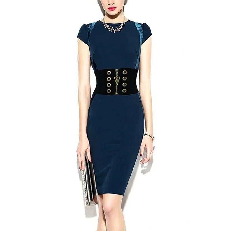 Advanced Sense Ultra Wide Corset Belt FemaleFashion Slim Black Elastic Body Style HighWaist Dress Stretch Belts for Woman