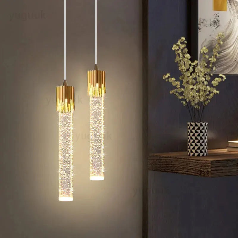 Nordic Crystal Pendant Lights LED Ceiling Lamp Bedside Hanging Lighting for Living Room Kitchen Bedroom Ceiling Home Decor