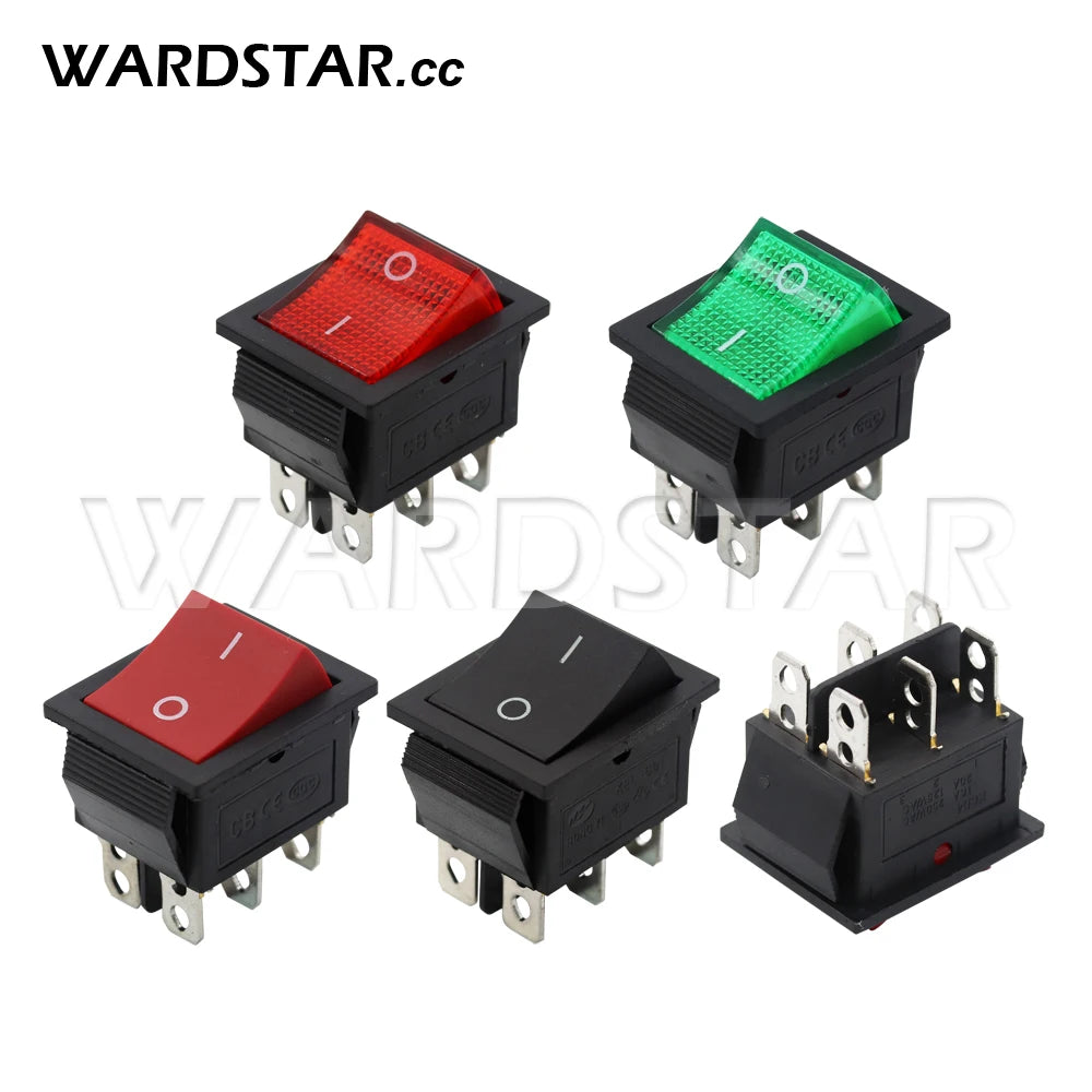 Boat Rocker Switch KCD4 6Pin 2 Position Self Reset Toggle Switch ON-OFF 16A 250VAC/20A 125VAC