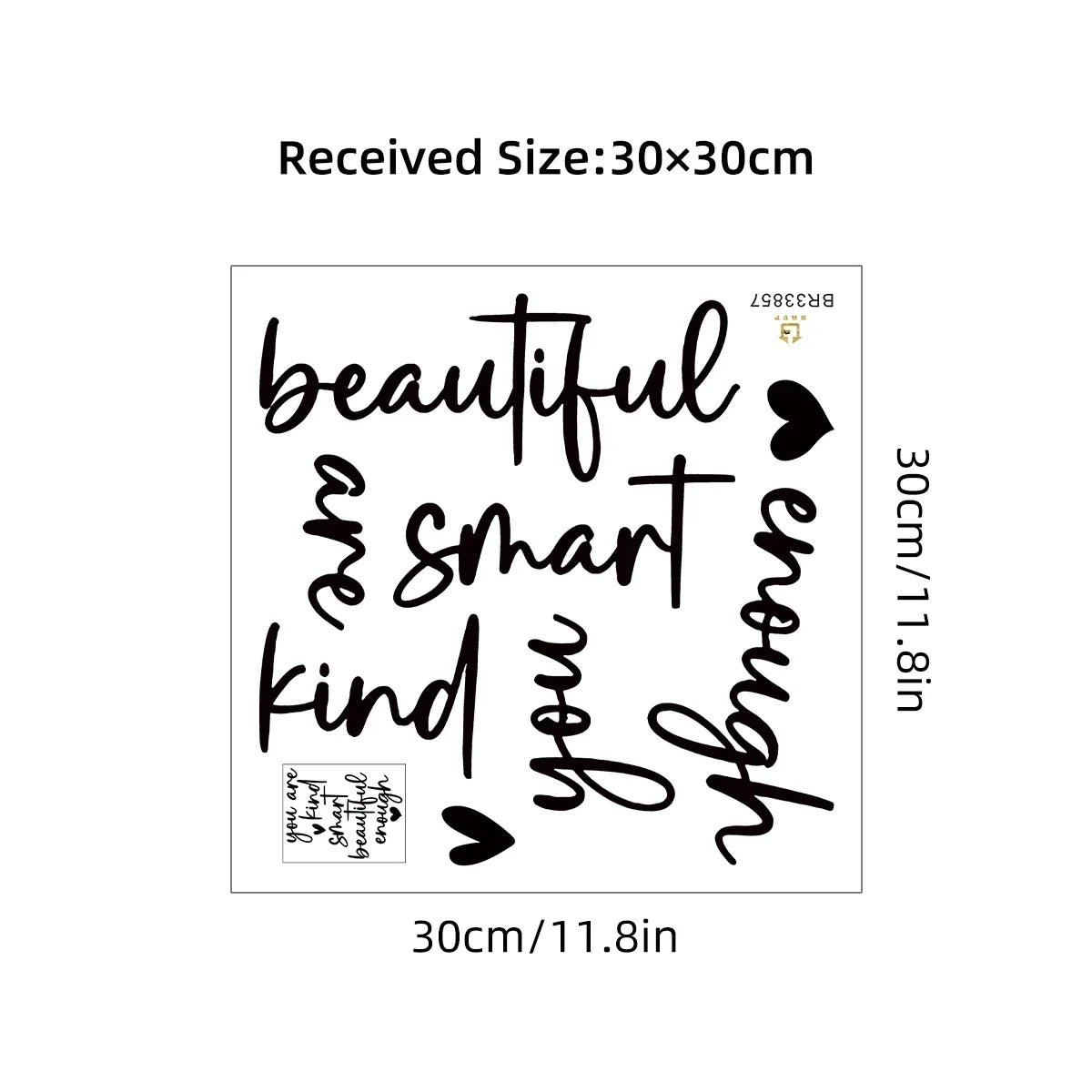 Affirmation Cards "you Are Kind Smart Beautiful Enough"Mirror Sticker for Bedroom Cloakroom Mirror Decoration Wall Decals