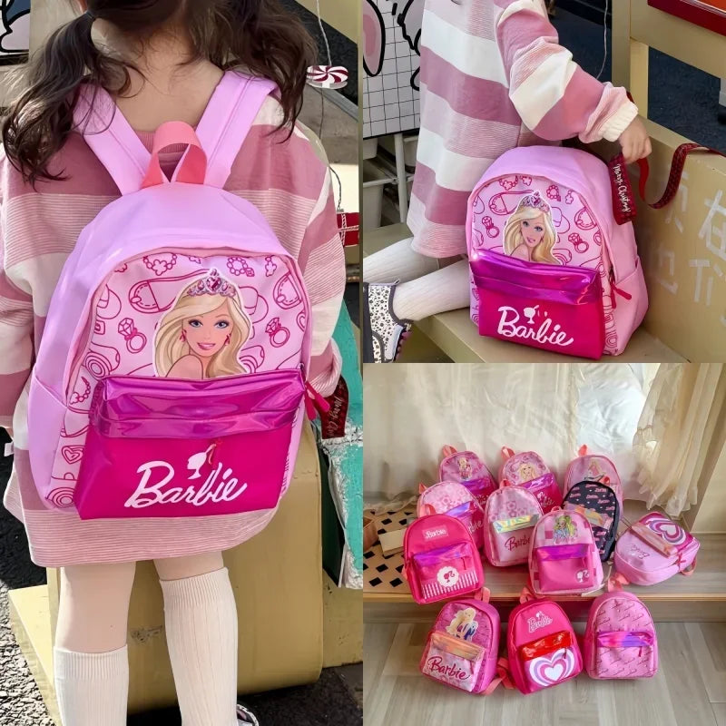 Kawaii Barbie Cartoon Anime Fashion Backpack Girl Barbie Princess Backpack Cute Kindergarten Kids Schoolbag Gift Toys