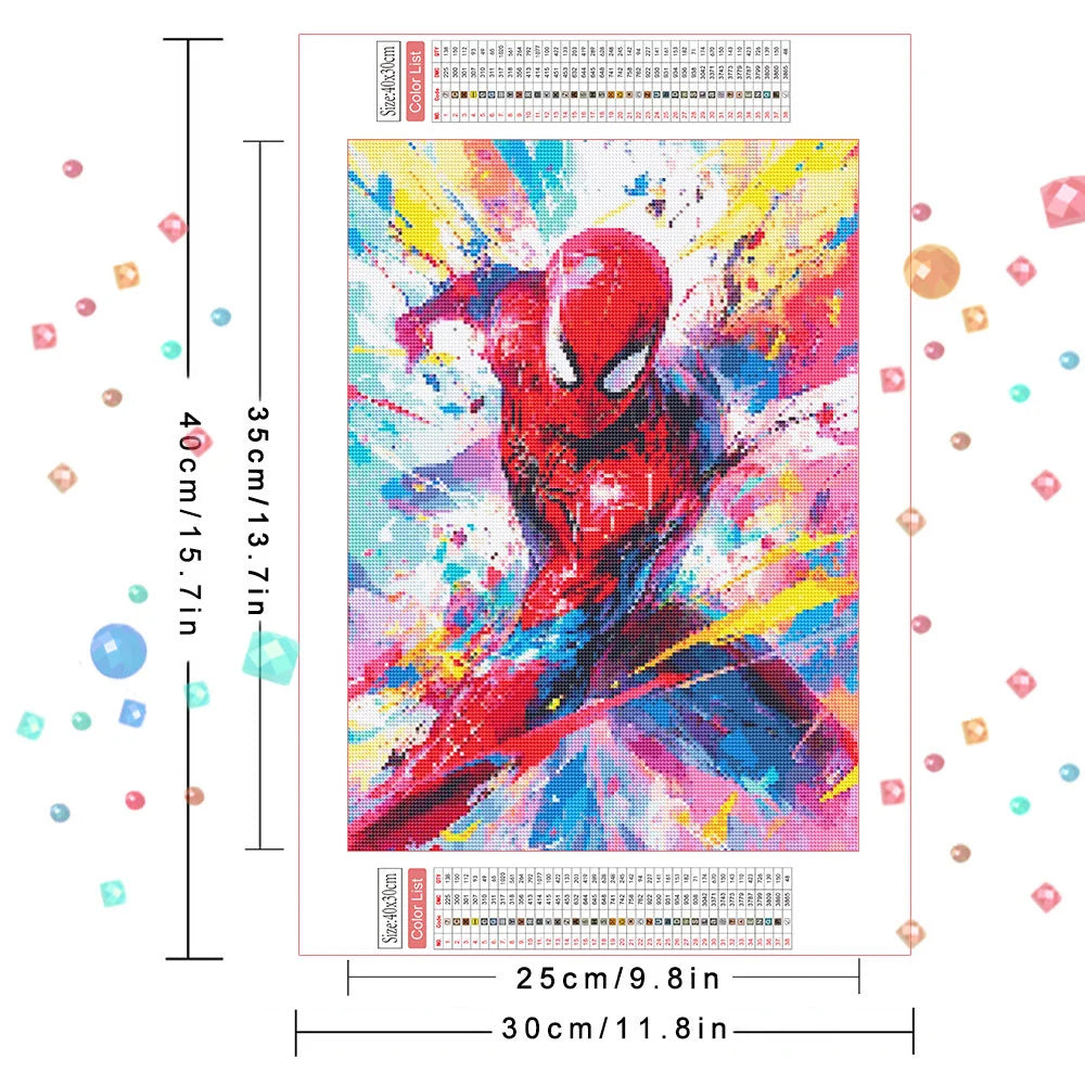 Diamond Painting Set Marvel Full Round Diamond Mosaic Spider-Man Children's Handmade Gift