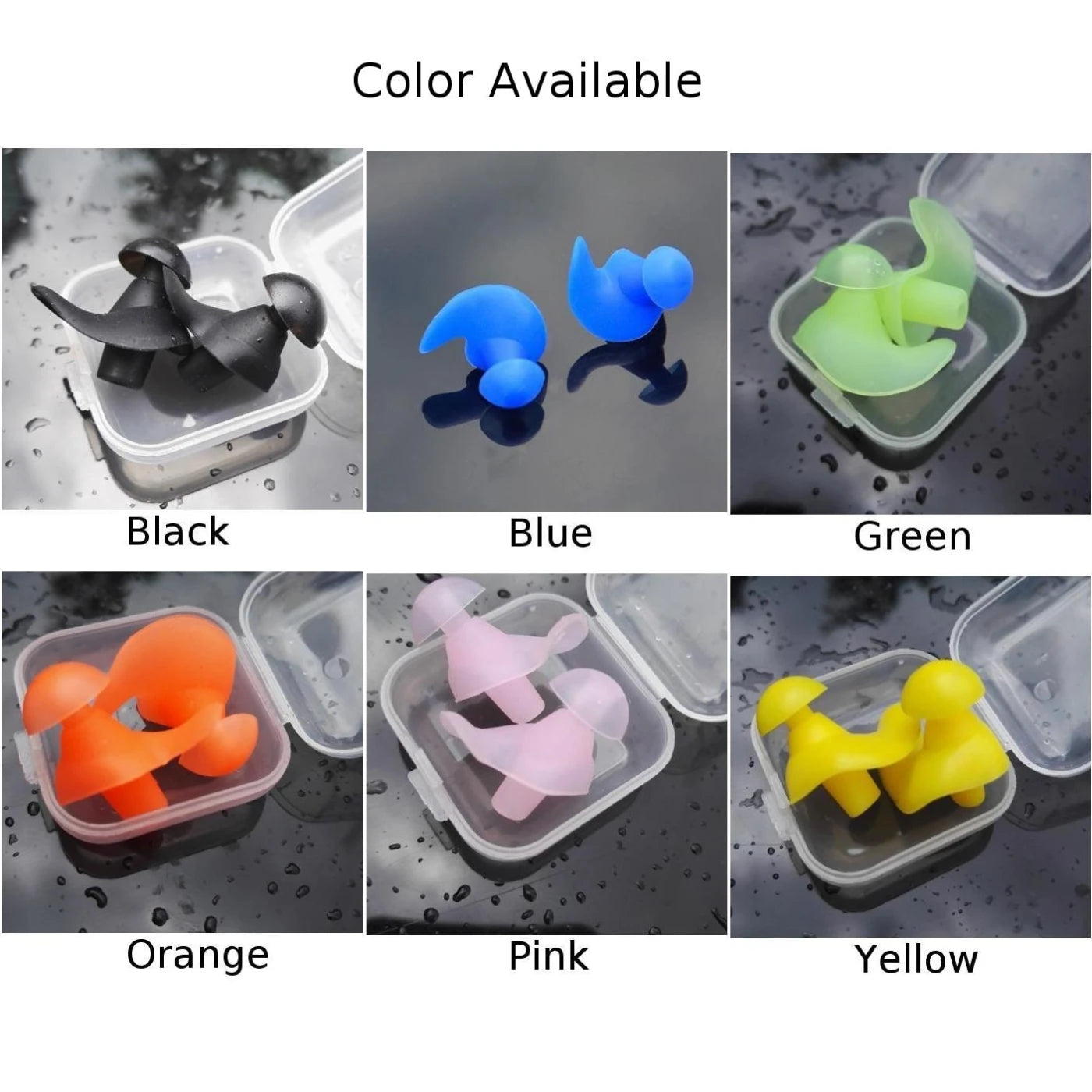 Ear Plugs Water Sports Swimming Diving Adult Waterproof Ear Protector With Box Soft Silicone Spiral Ear Plug Anti Noise 1 pair